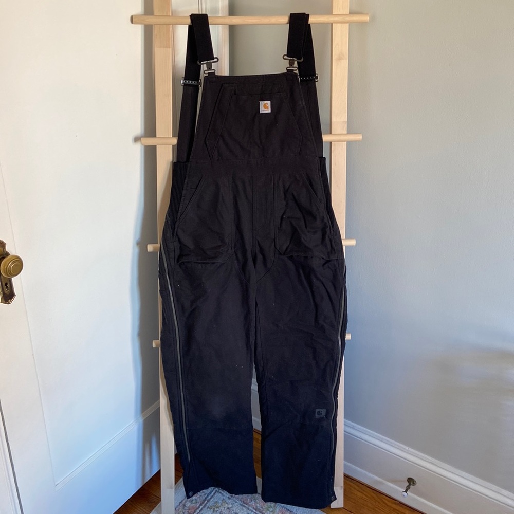 Carhartt Insulated Bibs, Black, Women’s Size Small